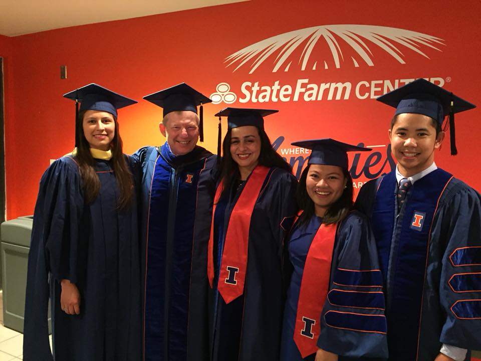 Vanessa, Dr. Stein, Gloria, Jeru, and Diego at Graduation 2018