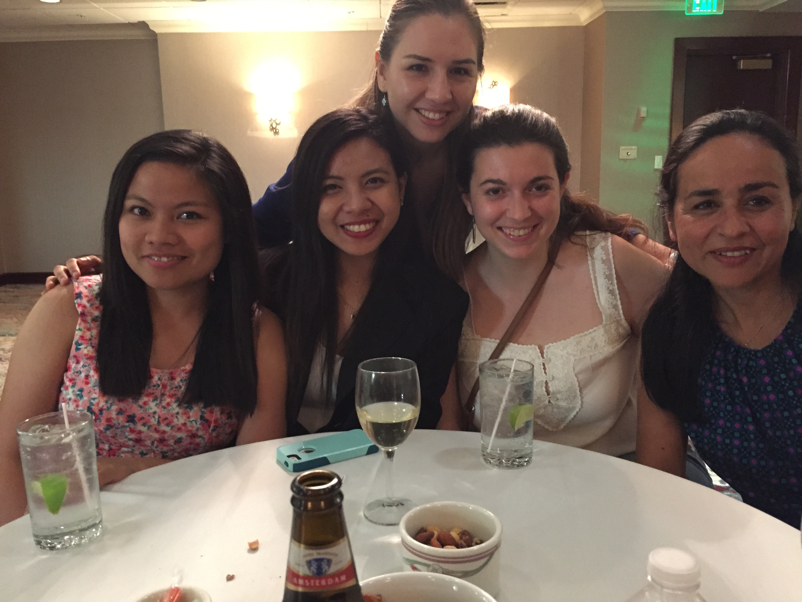 Jerubella, Charmaine, Laia, and Gloria at JAM 2016, with alumna Caroline González-Vega