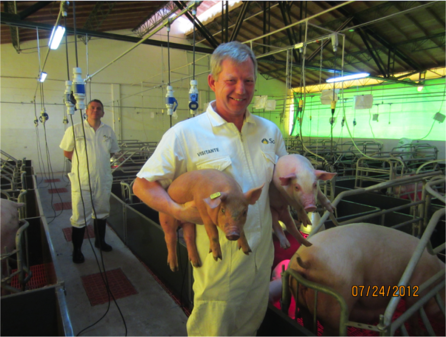 Dr. Stein at a swine farm in Denmark