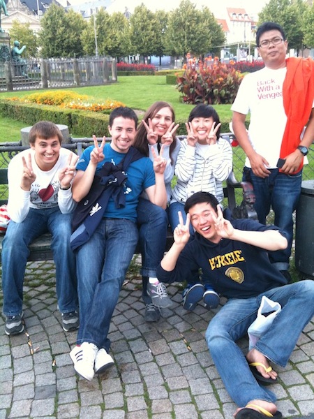 Neil, Oscar, Caroline, Jin, Jung, and Tanawong on the Denmark trip