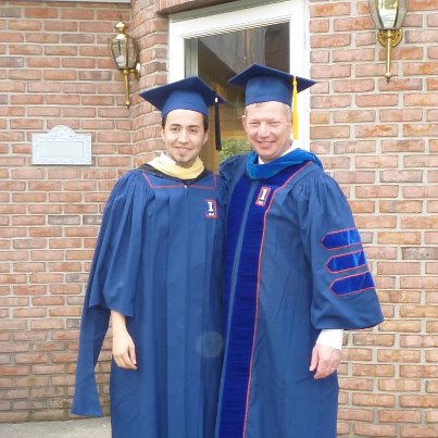 Oscar Rojas and Dr. Stein celebrating Oscar's graduation